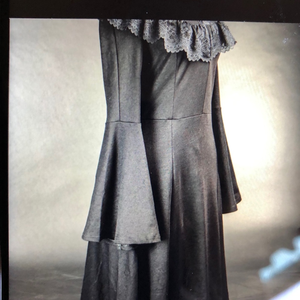 Dracula Clothing Edwardian bell sleeve goth dress - Picture 3 of 5
